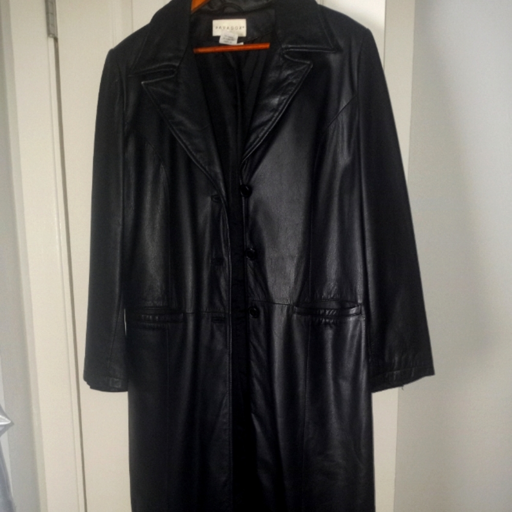 Vintage  Leather  Maxi Coat
